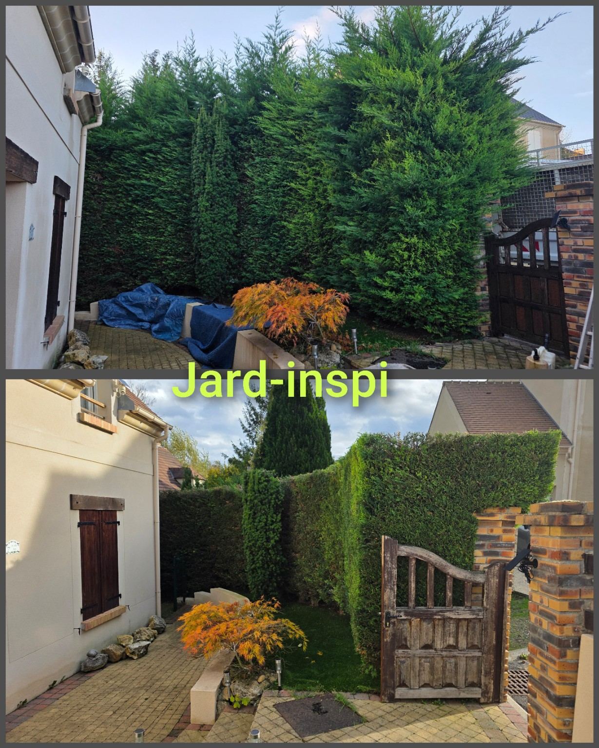 Photo de chantier Jard-inspi dans les Yvelines : élagage, taille, entretien, remise en état