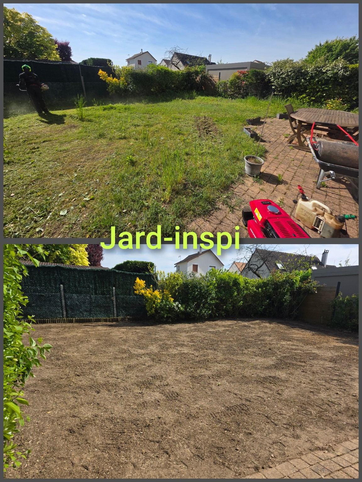 Photo de chantier Jard-inspi dans les Yvelines : élagage, taille, entretien, remise en état